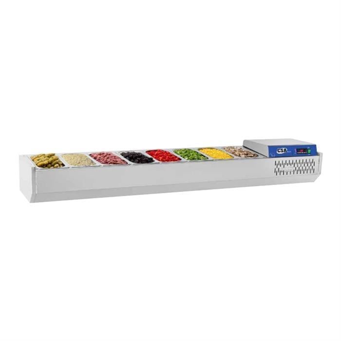 Karacasan Endüstriyel 304 Çelik Kaliteli 120 cm  4 Adet 1/3 Gastronorm Küvetli Set Üstü Teşhir Buzdolabı