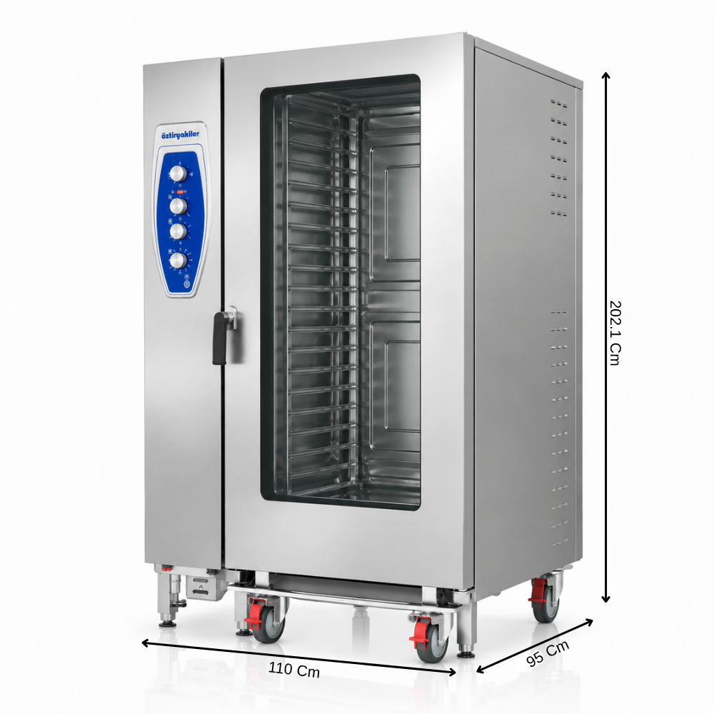 ÖztiryakilerÖztiryakiler Doğalgazlı Konveksiyonlu Fırın GN 2/1 - 20 Tepsi Kit Arabalı 380V7890.20G21.03TK