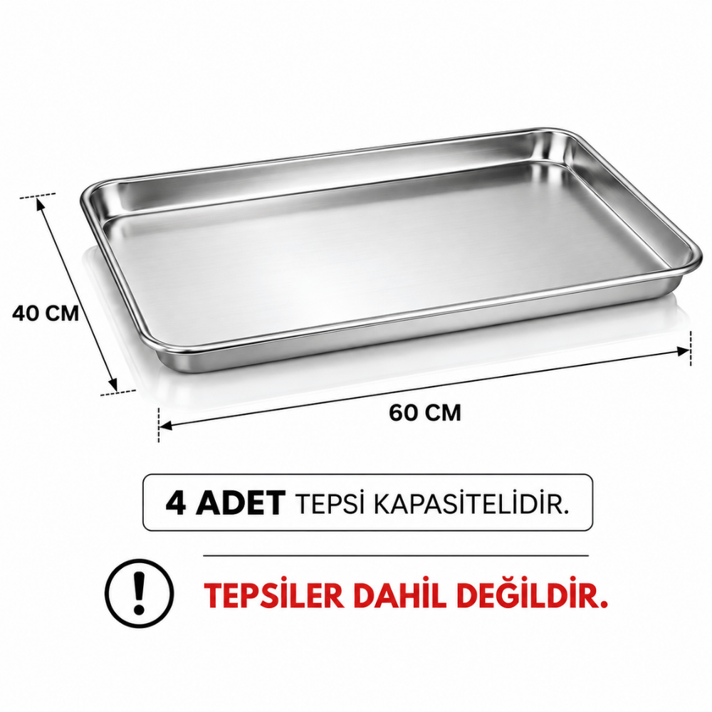 ÖztiryakilerÖztiryakiler Elektrikli Dijital Konveksiyonlu Pastane Fırını 40x60 - 4 Tepsi 380V7890.60400.4TE