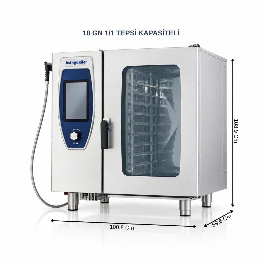 ÖztiryakilerÖztiryakiler Elektrikli Konveksiyonlu Kombi Fırın GN 1/1 - 10 Tepsi 380V7890.C1.10E11.01