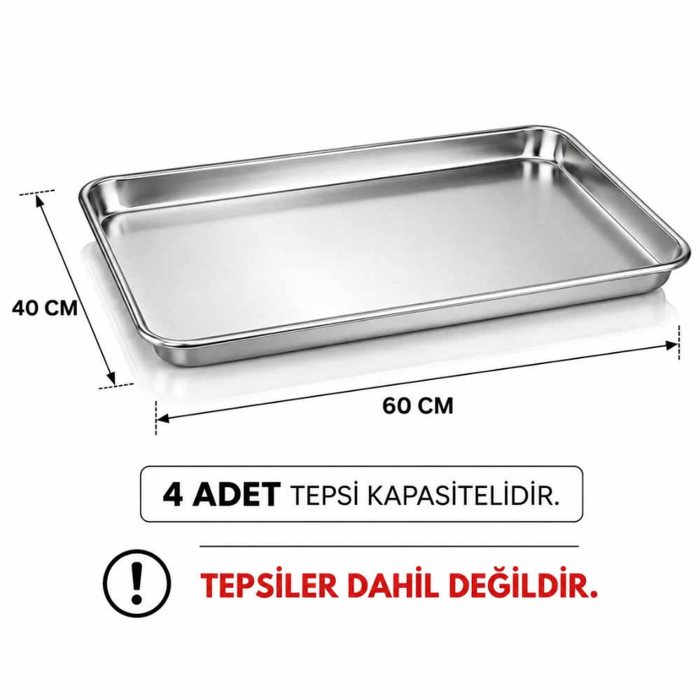 ÖztiryakilerÖztiryakiler Elektrikli Manuel Konveksiyonlu Pastane Fırını 40x60 - 4 Tepsi 380V7890.60400.4T
