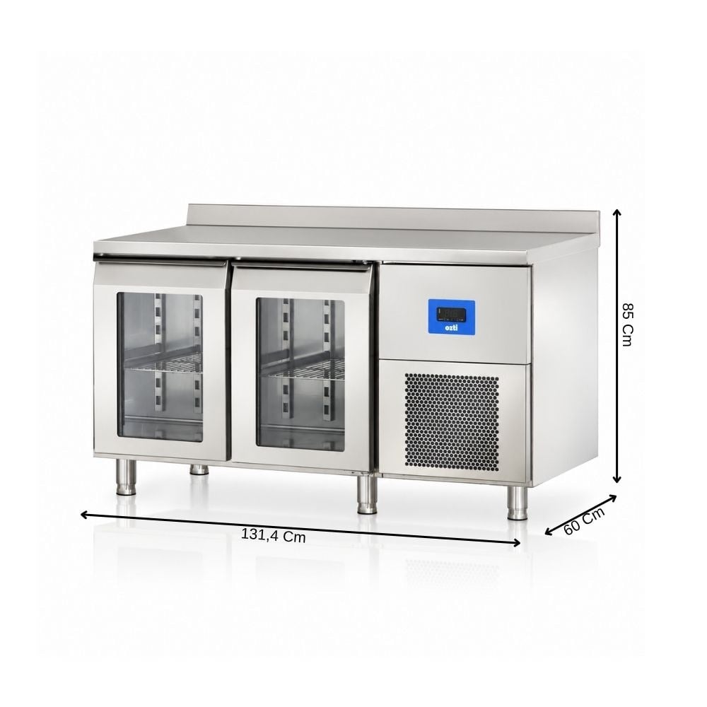 ÖztiryakilerÖztiryakiler TA 260 NMV 2 Cam Kapılı Tezgah Altı Buzdolabı 252 Litre 340 Kalite79E3.26NMV.01
