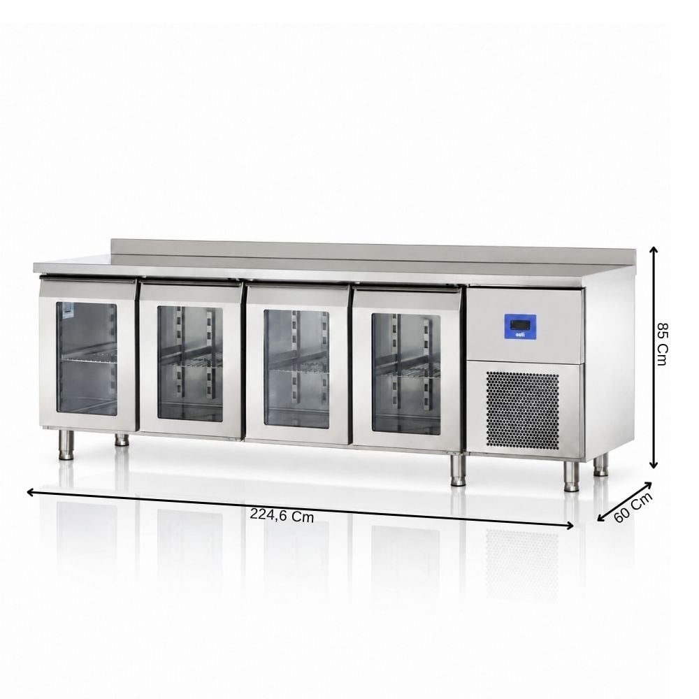 ÖztiryakilerÖztiryakiler TA 460 NMV 4 Cam Kapılı Tezgah Tip Buzdolabı 518 Litre 340 Kalite79E3.46NMV.01