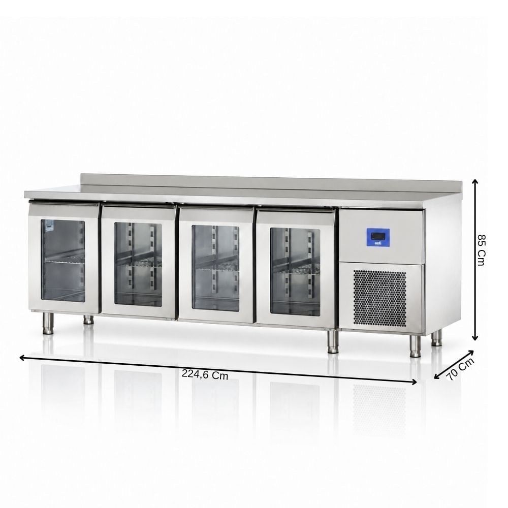 ÖztiryakilerÖztiryakiler TA 470 NMV 4 Cam Kapılı Tezgah Tip Buzdolabı 625 Litre 430 Kalite79E4.47NMV.01