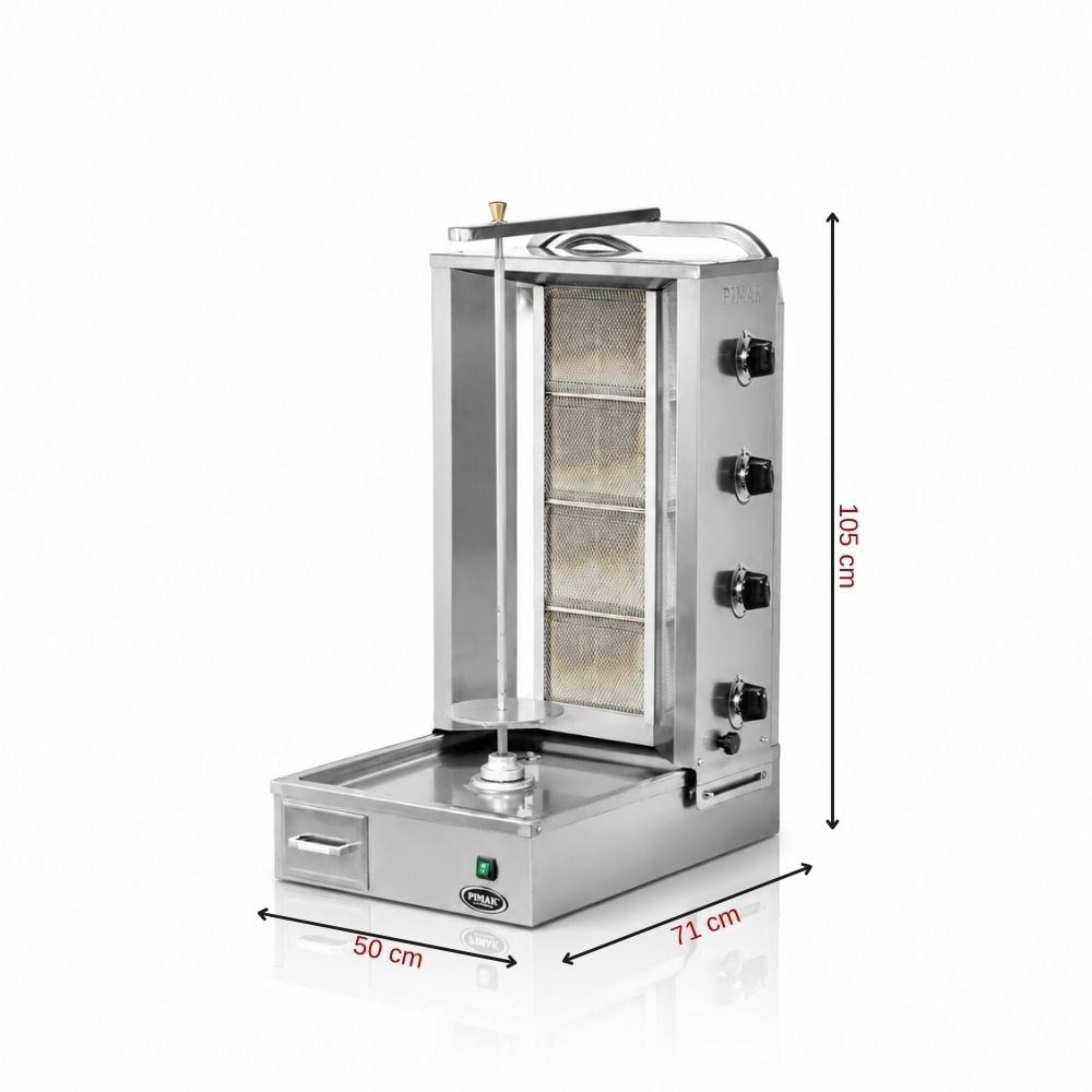 PimakPimak Doğalgazlı Alt Motorlu Döner Makinası 4 RadyanDO7/M77-(4A)
