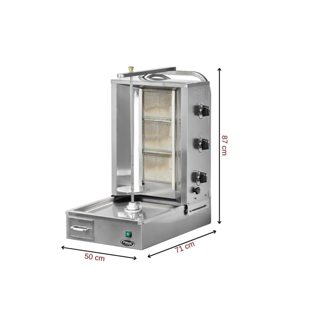 PimakPimak Doğalgazlı Alt Motorlu Döner Makinası 3 RadyanDO6/M77-(3A)