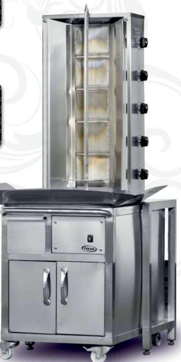 Pimak Doğalgazlı Arabalı Döner Makinası 4 Gözlü