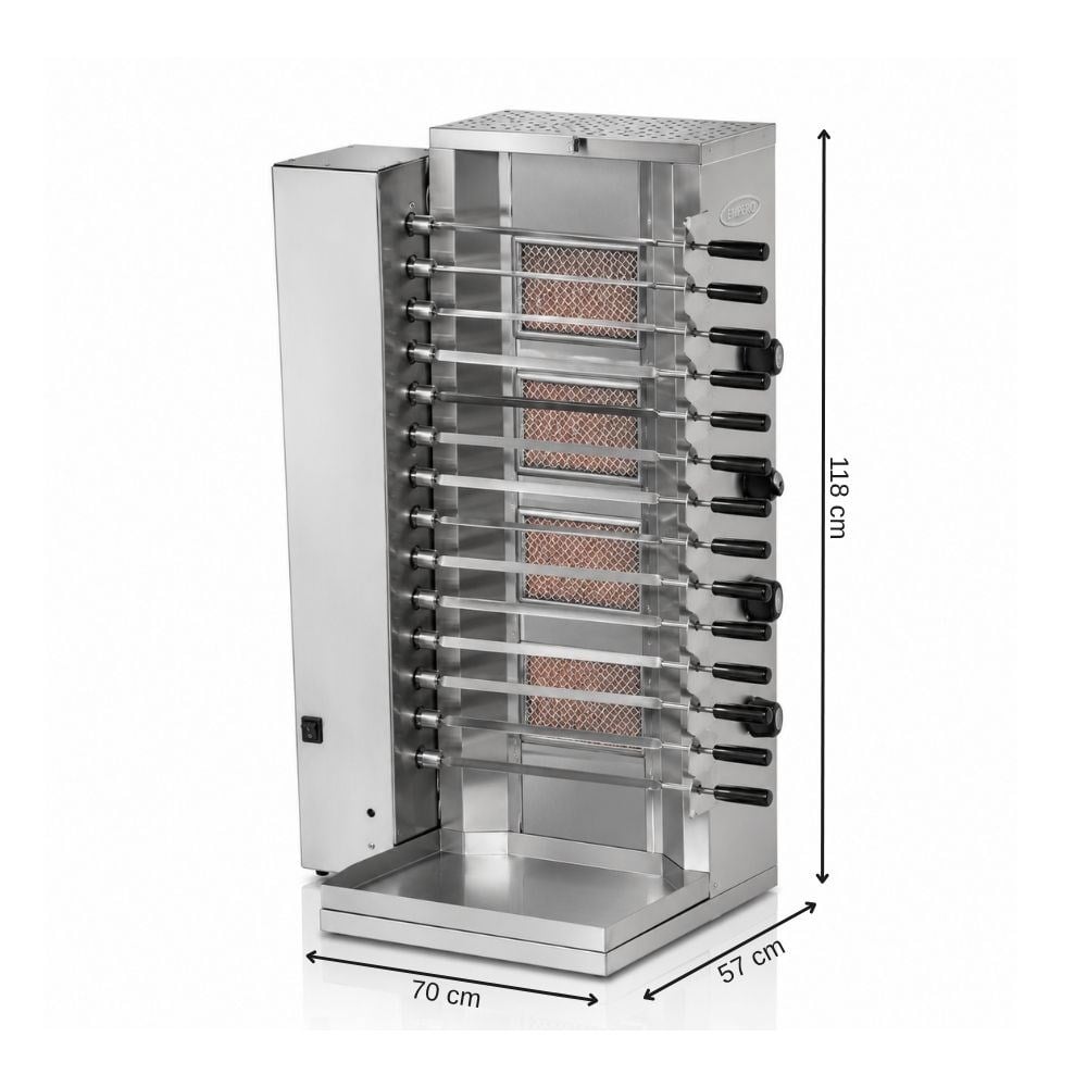 PimakPimak Doğalgazlı Dönerli Kebap Makinası 4 RadyanM077-4AK