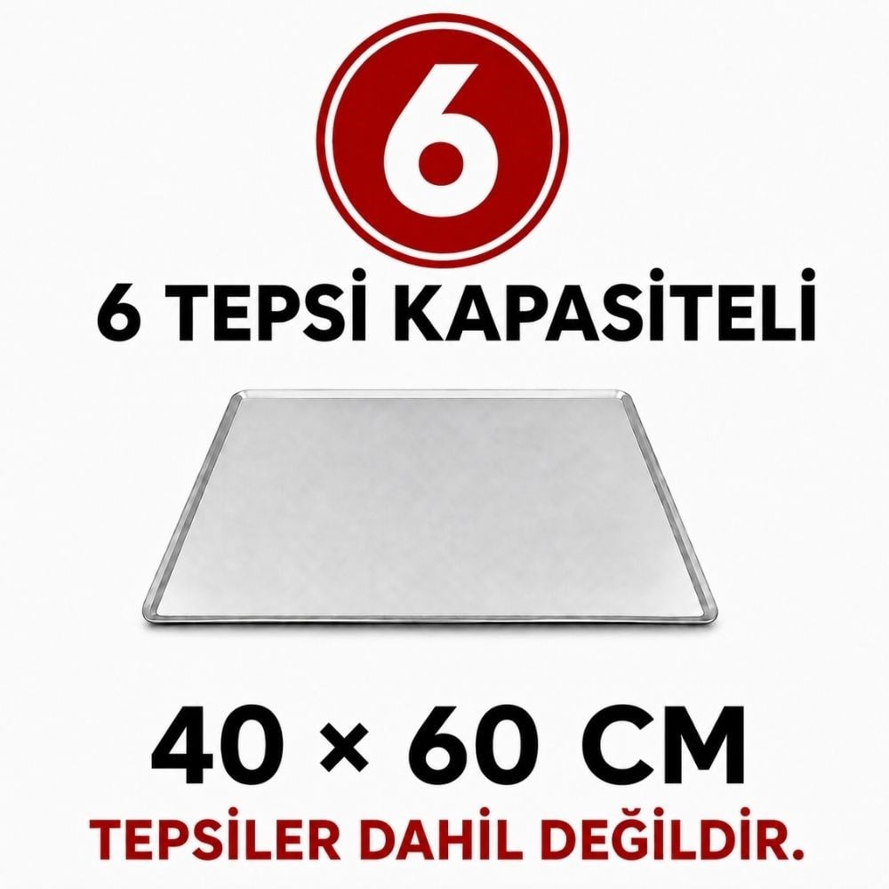 Işıkgaz SilverinoxPimak Elektrikli Patiseri Fırın 40X60 Cm - 6 Tepsi 380VPT-6