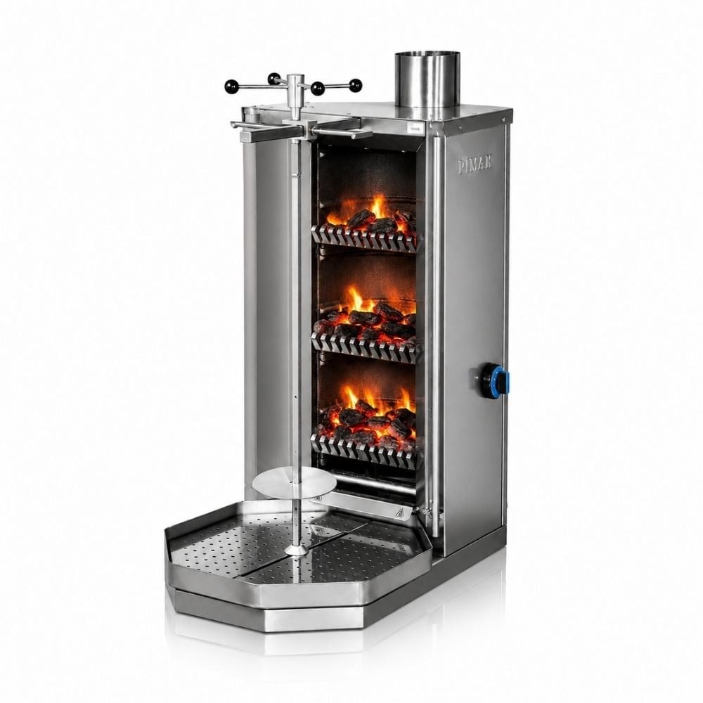 PimakPimak Kömürlü Döner Makinesi 3 Gözlü 50x76x95 cm  M077-K3