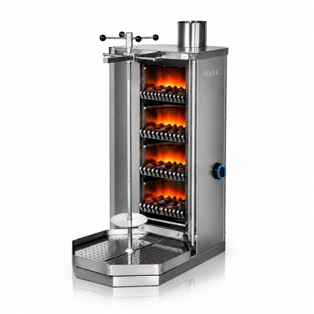 PimakPimak Kömürlü Döner Makinesi 4 Gözlü 50x76x116 cm  M077-K4
