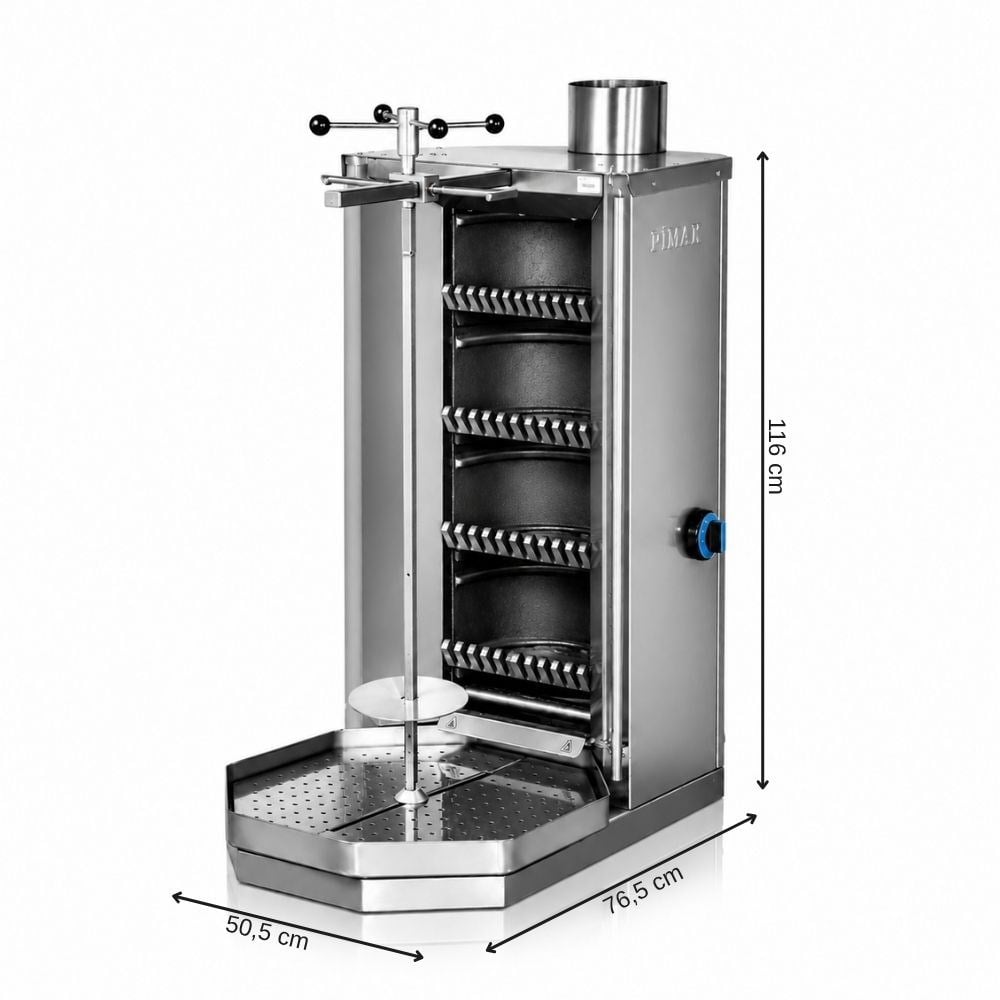PimakPimak Kömürlü Döner Makinesi 4 Gözlü 50x76x116 cm  M077-K4