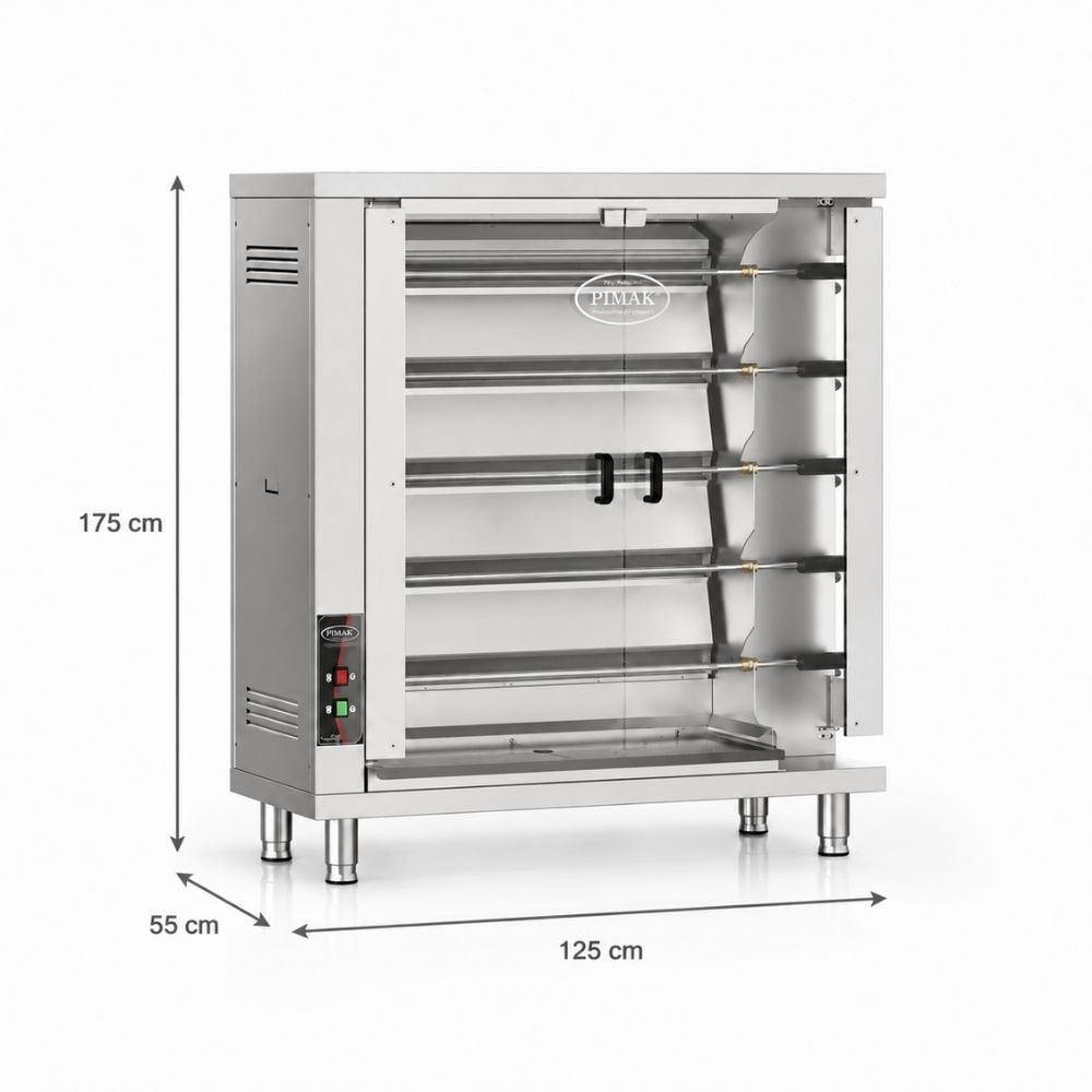 PimakPimak Radyanlı Piliç Çevirme Makinesi Tüplü 30 PiliçM005R-G