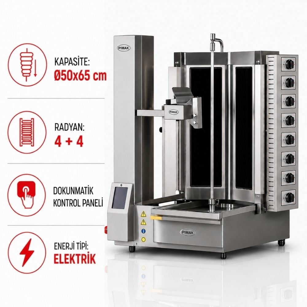 PimakPimak Robot Döner Makinaları 4+4 Radyanlı ElektrikliPDR120-E