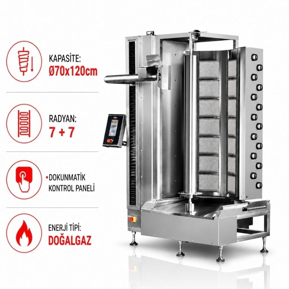 PimakPimak Robot Döner Makinaları 7+7 Radyanlı Doğalgazlı 370 KgPDR350-G