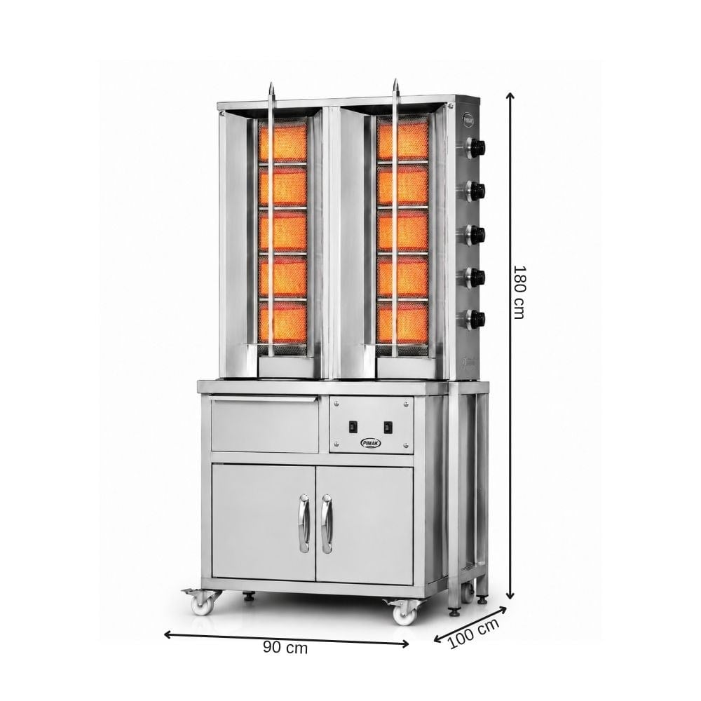 PimakPimak Tüplü Arabalı Döner Makinası 5 + 5 RadyanDO2/M077-X5+5-G