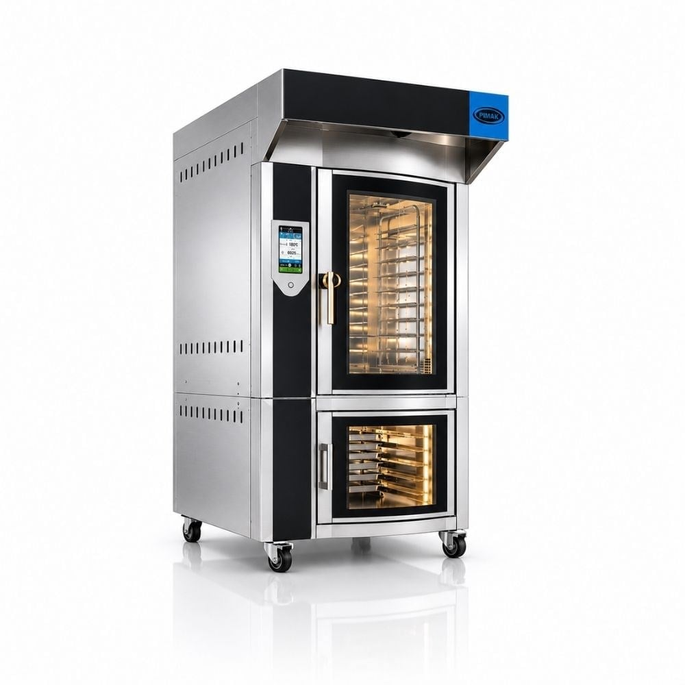 PimakPimak Tüplü Döner Konveksiyonlu Fırın 10 Tepsili Pimak Çok Amaçlı, Taş Tabanlı Alt Stand ElektrikliPMK 10G-G
