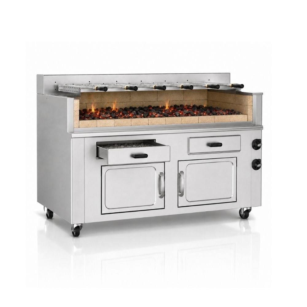 PimakPimak Yatay Piliç Makinesi 6 şiş KömürlüKM012X-6S