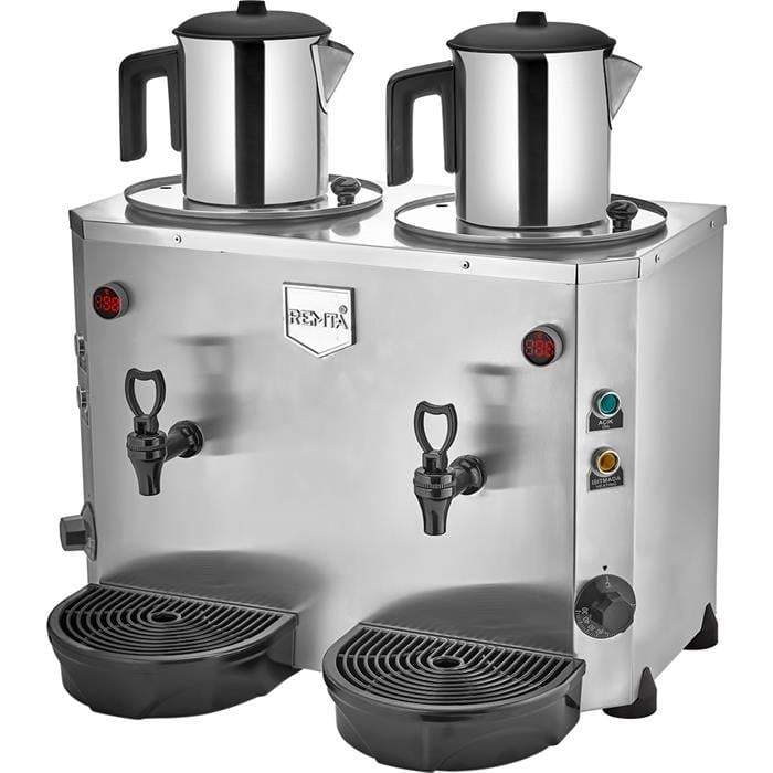 Remta Mini Jumbo 9+9 Litre İki Demlikli Çay Kazanı Makinesi 