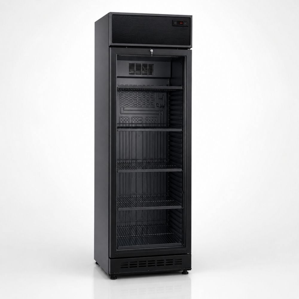 ŞENOCAKŞenocak GC-375 EC Carel Tek Kapılı Siyah Termostatlı Şişe Soğutucu Dolap 220VGC 375 EC CAREL