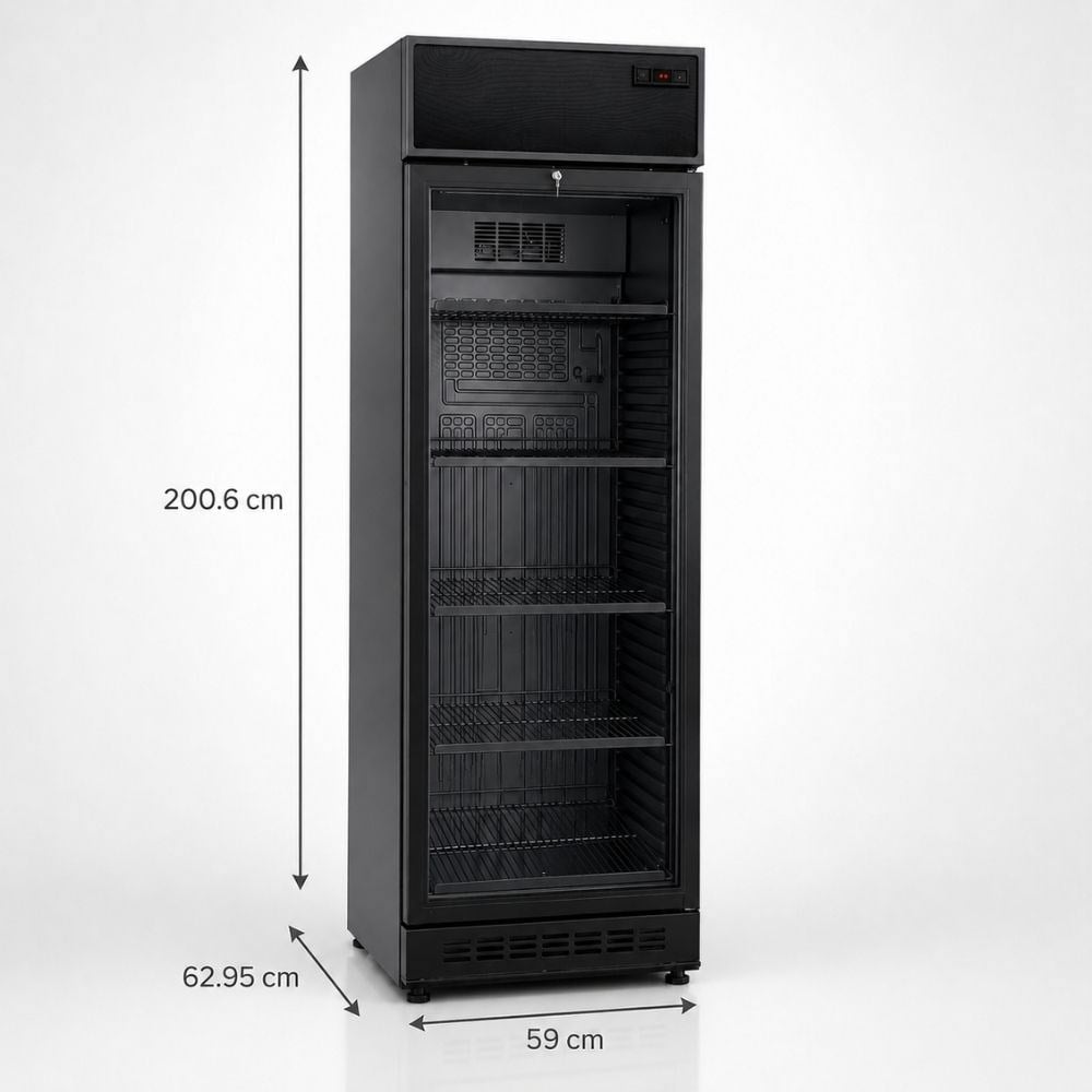 ŞENOCAKŞenocak GC-375 EC Carel Tek Kapılı Siyah Termostatlı Şişe Soğutucu Dolap 220VGC 375 EC CAREL