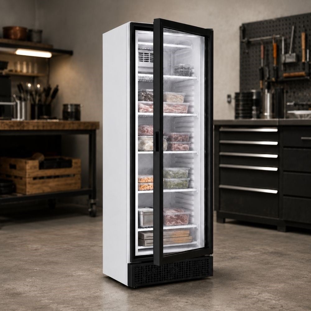 ŞENOCAKŞenocak VF372 Tek Kapılı Kanopisiz Dikey Camlı Derin Dondurucu 220VVF-372