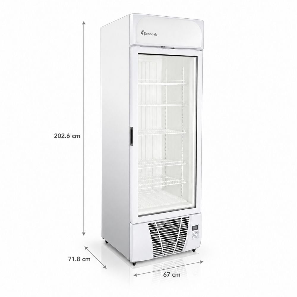 ŞENOCAKŞenocak VF500 Tek Kapılı No Frost Camlı Dikey Derin Dondurucu 220VVF-500 NF