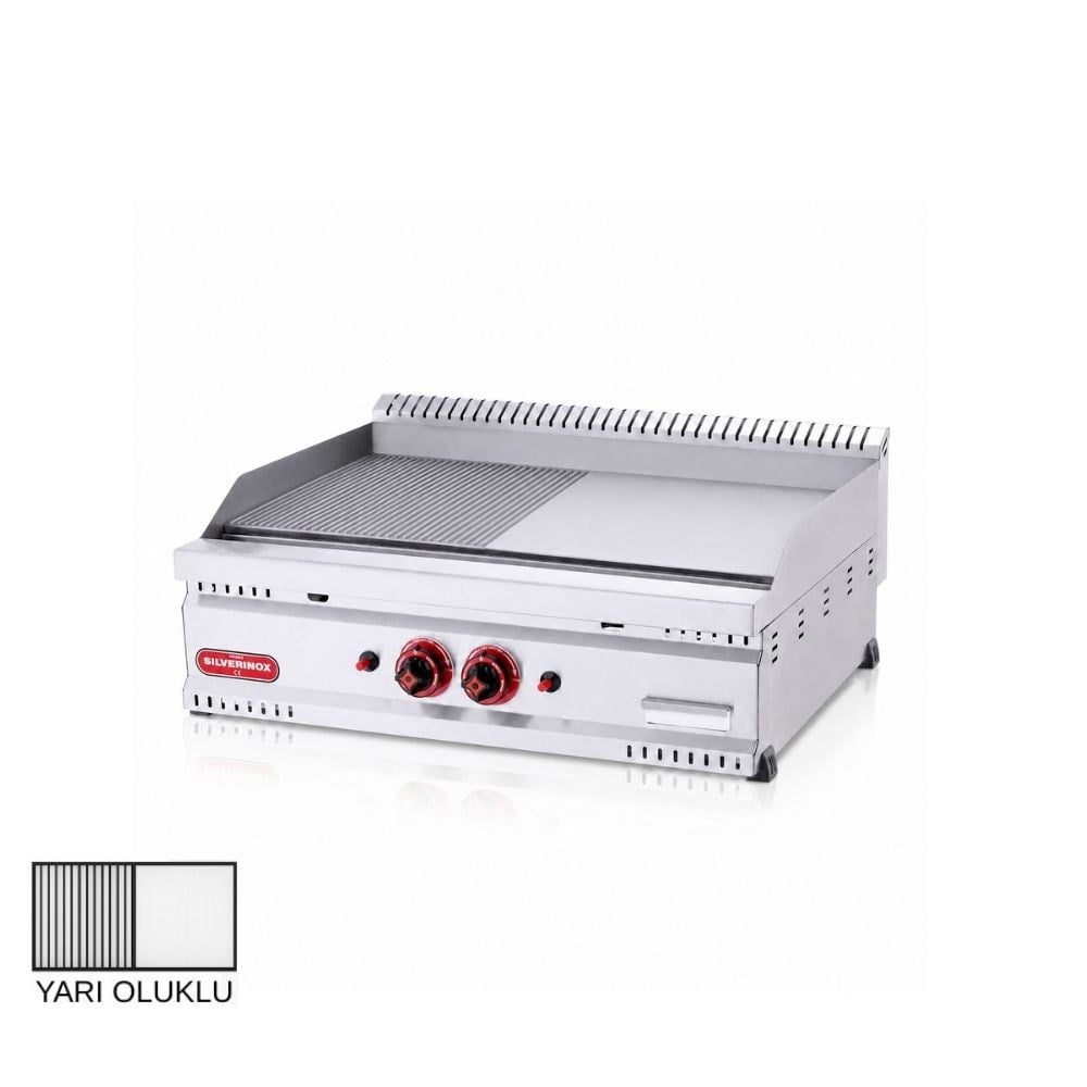 Işıkgaz SilverinoxSilverinox 600 Seri Doğalgazlı Yarı Oluklu Izgara 60x60 Cm 220VPG-60-Y