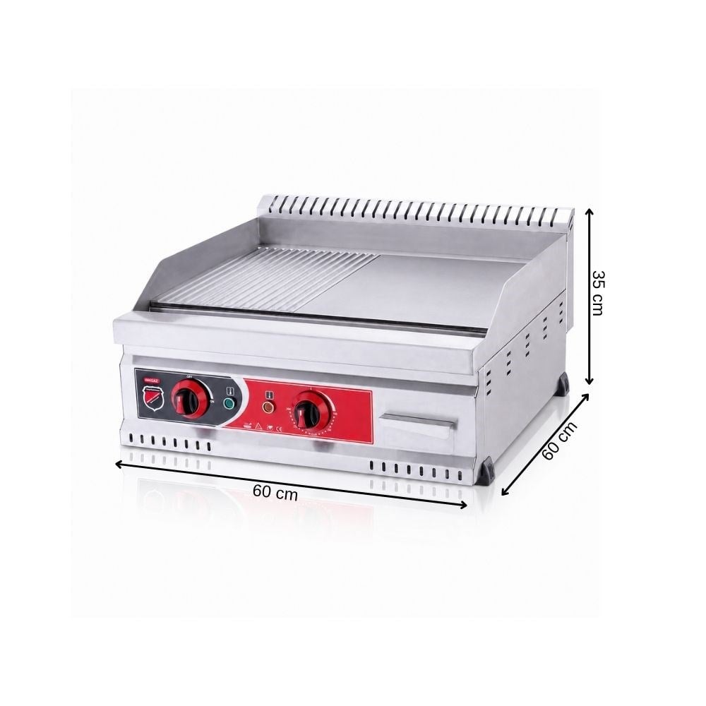 Işıkgaz SilverinoxSilverinox 600 Seri Elektrikli Yarı Oluklu Izgara 60x60 Cm 220VPGE-60-Y