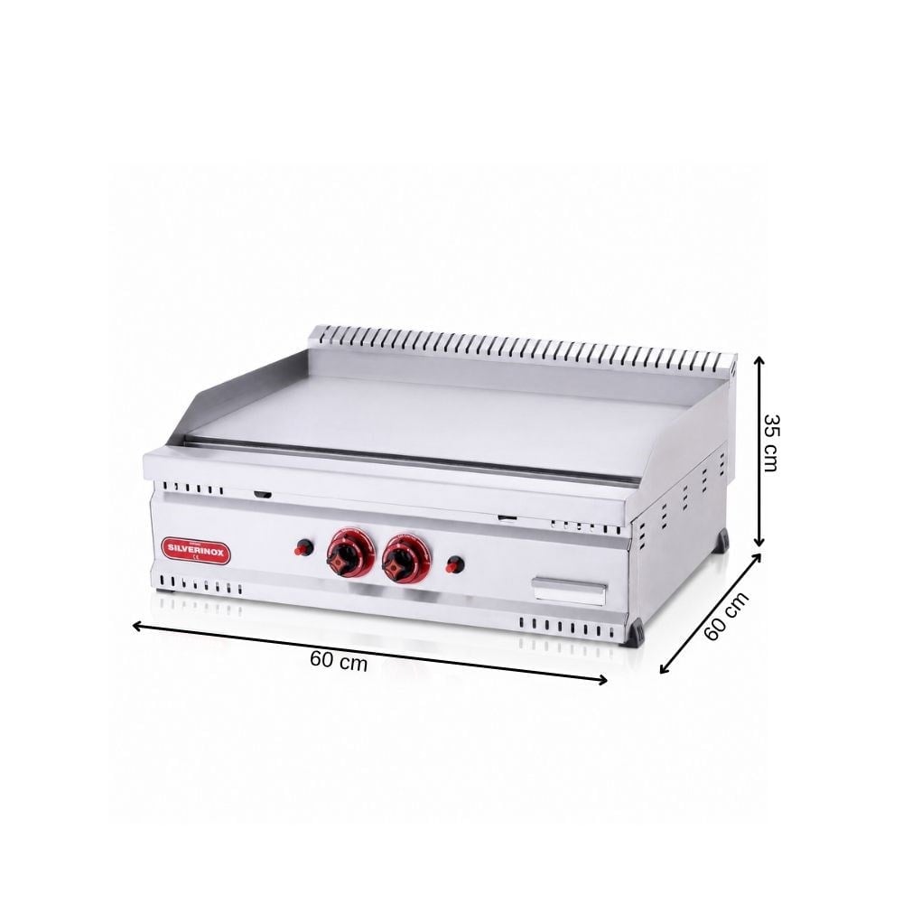 Işıkgaz SilverinoxSilverinox 600 Seri Tüplü Düz Pleyt Izgara 60x60 Cm 220VPG-60-D-G