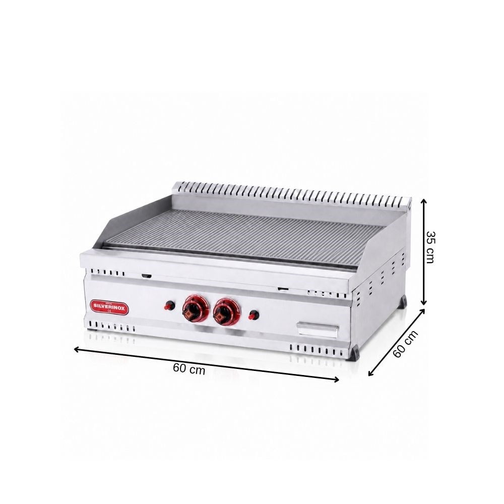 Işıkgaz SilverinoxSilverinox 600 Seri Tüplü Oluklu Izgara 60x60 Cm 220VPG-60-T-G