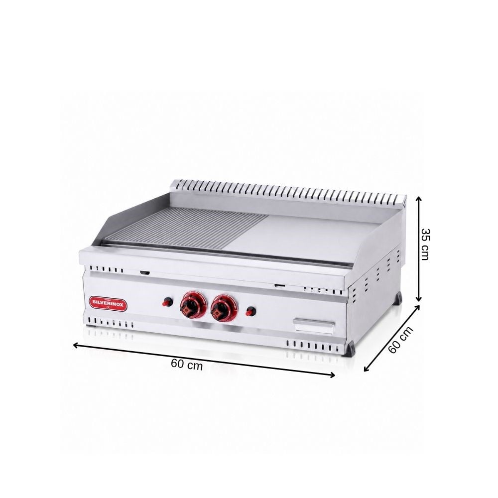 Işıkgaz SilverinoxSilverinox 600 Seri Tüplü Yarı Oluklu Izgara 60x60 Cm 220VPG-60-Y-G
