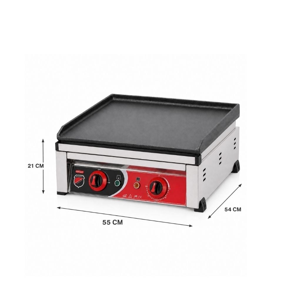 Işıkgaz SilverinoxSilverinox Elektrikli Set Üstü Döküm Düz Pleyt Izgara 50 Cm 220VSLVR-2150-DZ