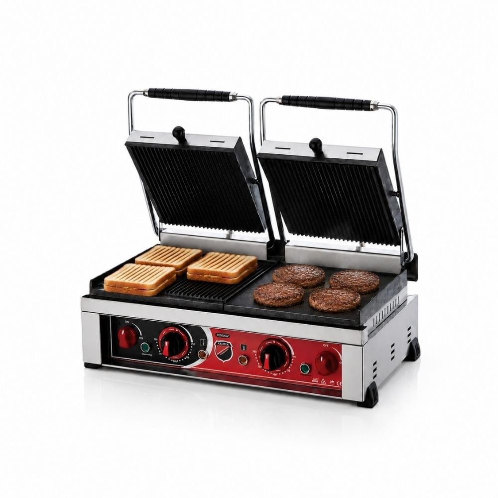 Işıkgaz SilverinoxSilverinox Elektrikli Style 20 Dilim Çift Kapak Hamburger Tost MakinesiSLVR-SS-20DH