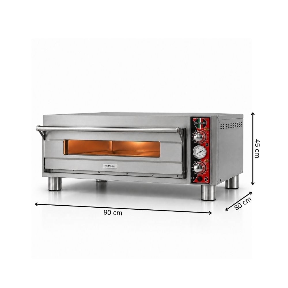Işıkgaz SilverinoxSilverinox Elektrikli Tek Kat 30 Cm 4 Pizza Kapasiteli Pizza Fırını 220VPF-62