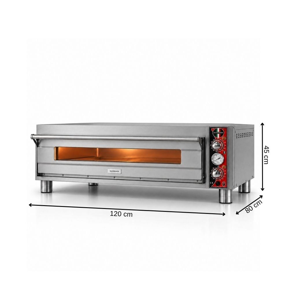 Işıkgaz SilverinoxSilverinox Elektrikli Tek Kat 30 Cm 6 Pizza Kapasiteli Pizza Fırını 380VPF-92