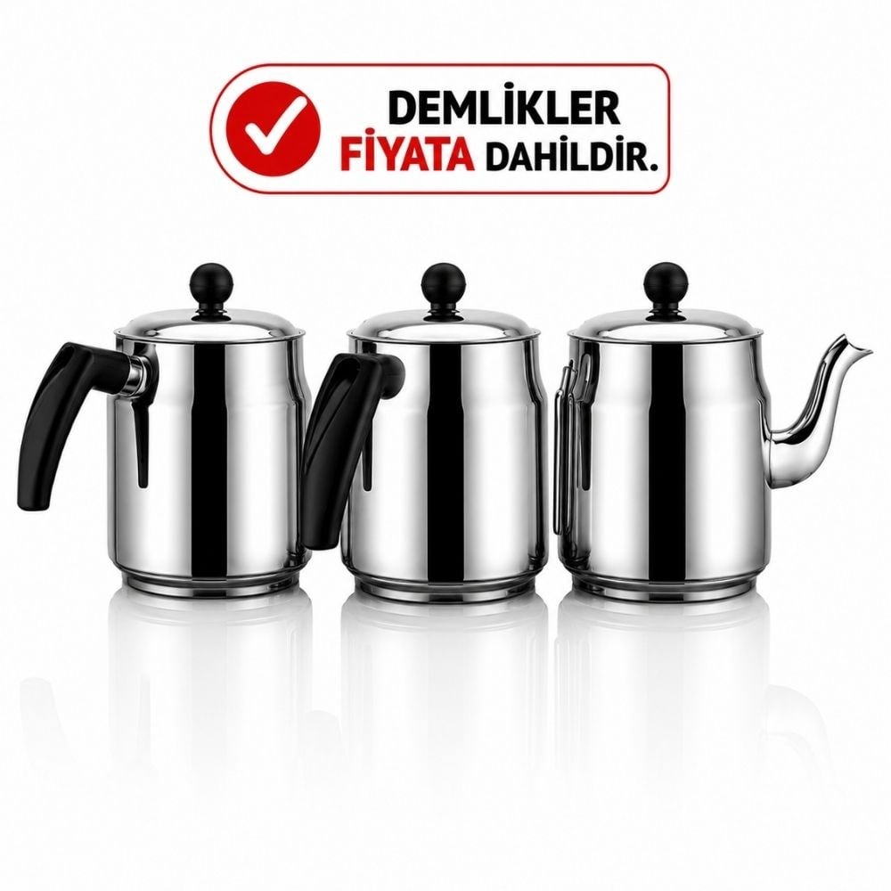 Işıkgaz SilverinoxSilverinox Jumbo Şamandıralı 36 Litre 3 Demlikli Çay Makinesi - SiyahELS-03S