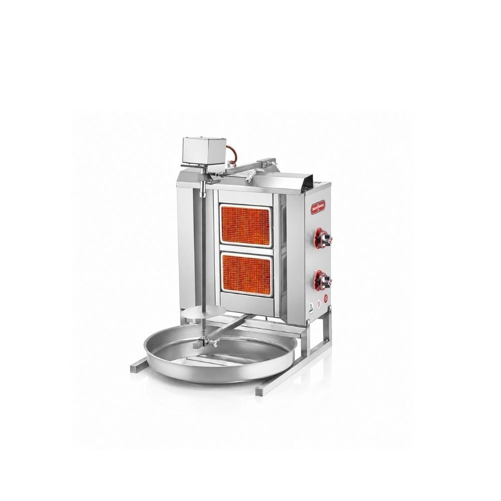 Işıkgaz SilverinoxSilverinox Tüplü 2 Radyan Üstten Motorlu Döner Makinesi SLVR-2164-U2-G