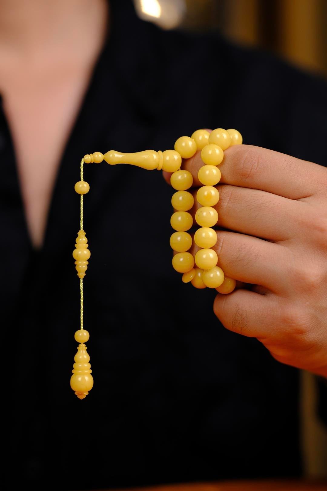 Master Ahmet Levent İşçilik Özel Koleksiyonluk Tesbih (Amber), (مسبحة قطرة كهريبار)