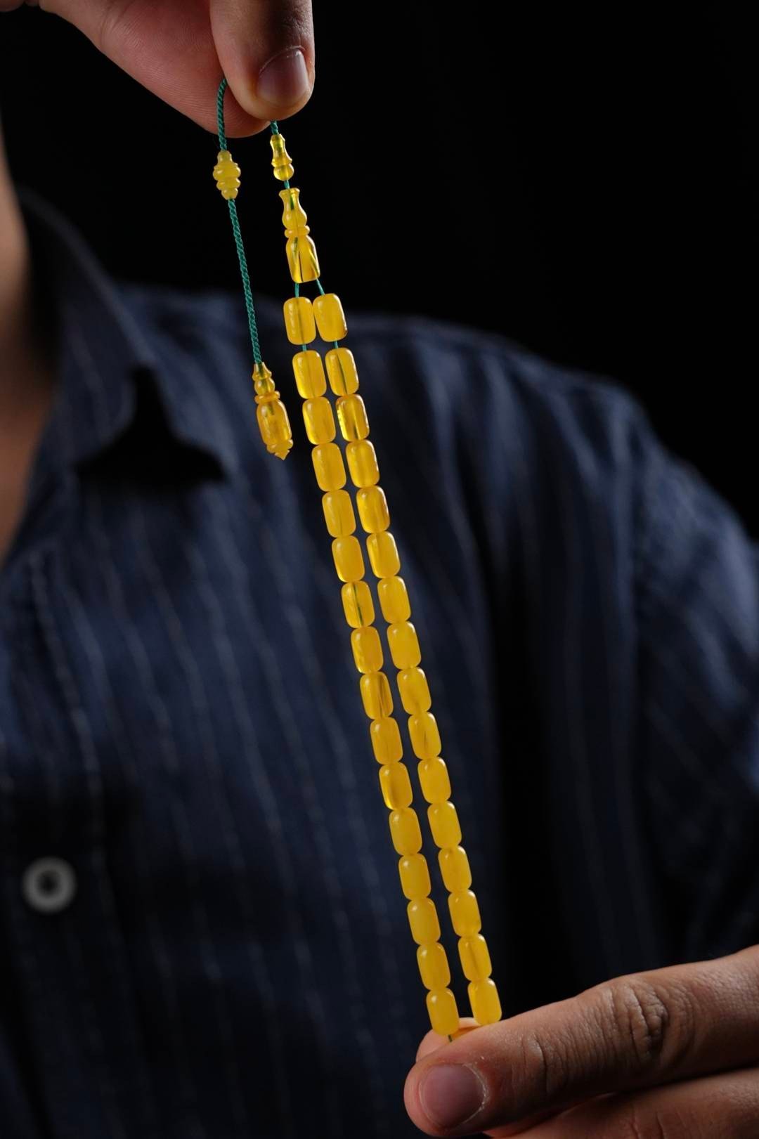 Usta İşçilik Bilek Boy Eski Osmanlı Sıkma Kehribar Tesbih (Antique Faturan Amber)