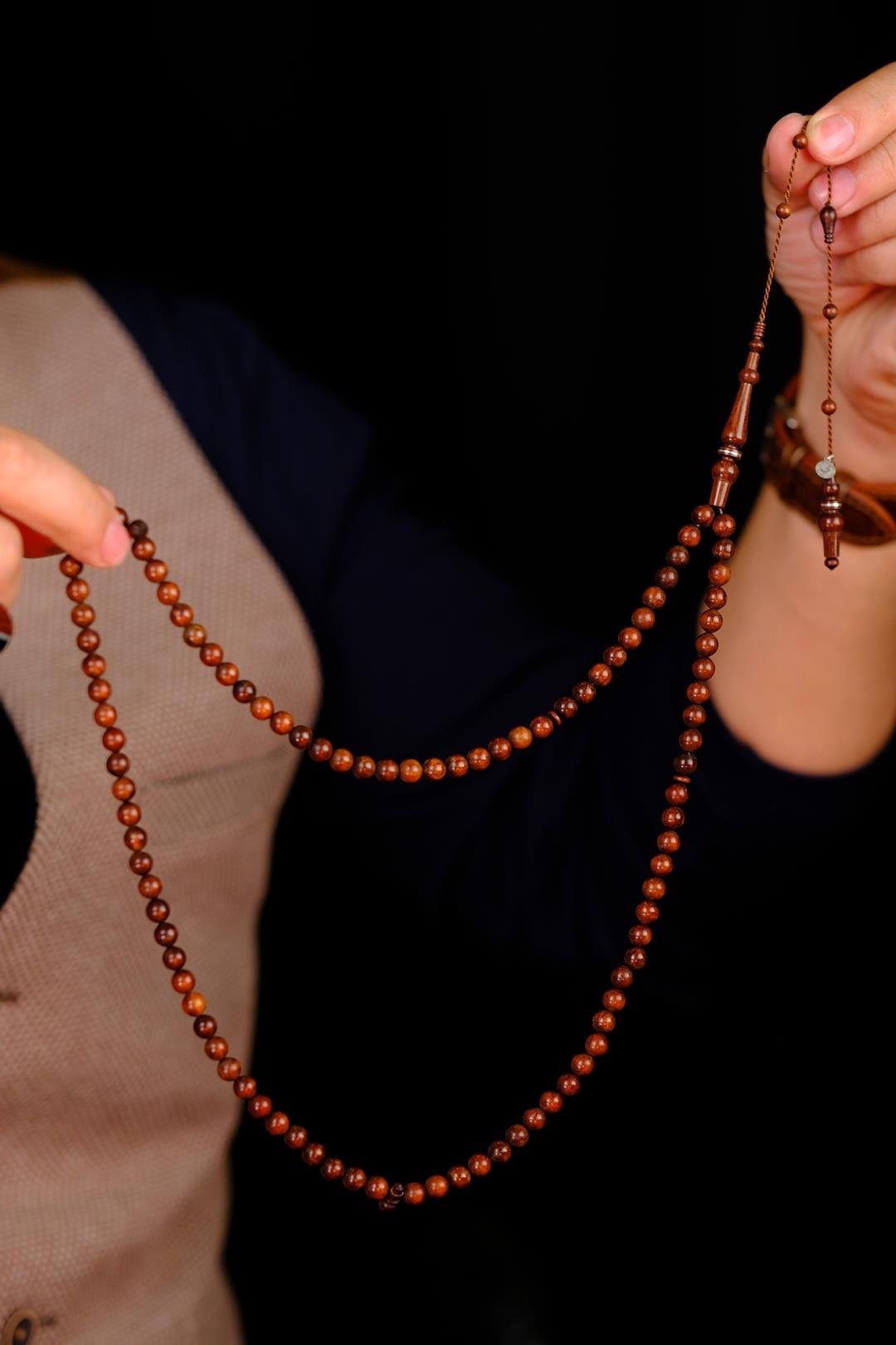 Yusuf Cevher Usta El işçiliği Koleksiyonluk Yılan Ağacı 99'luk Namaz Zikir Tesbihi