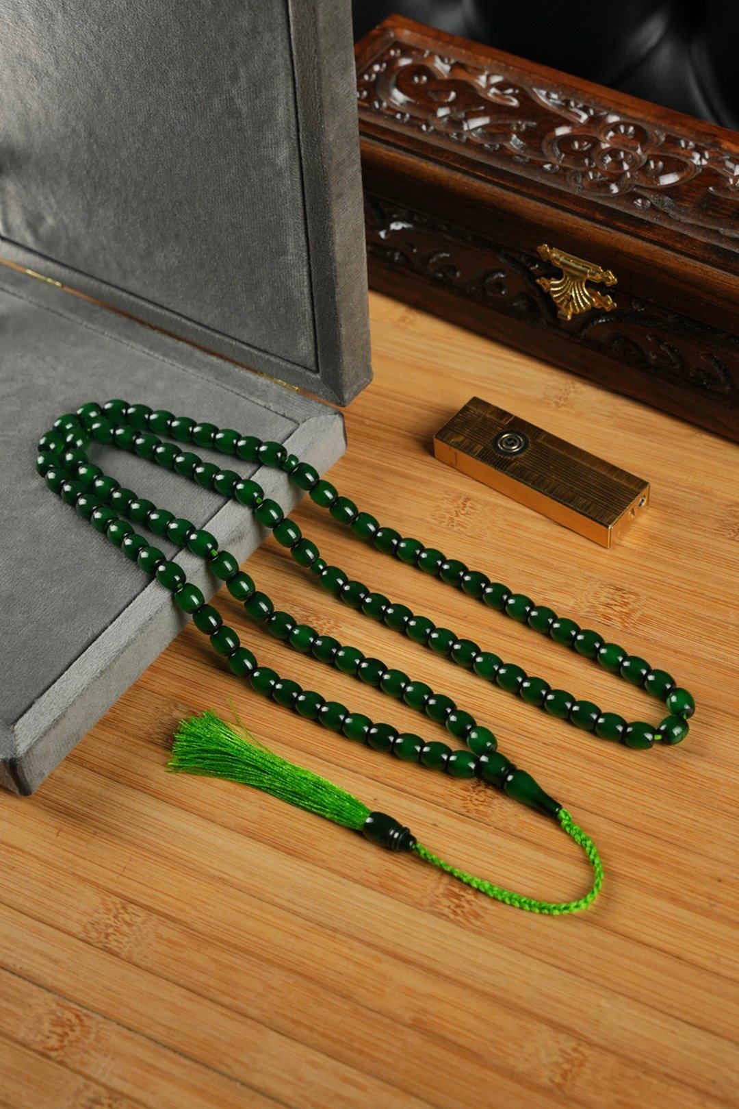 99'luk Sıkma Kehribar Eski Usül Namaz Tesbihi
