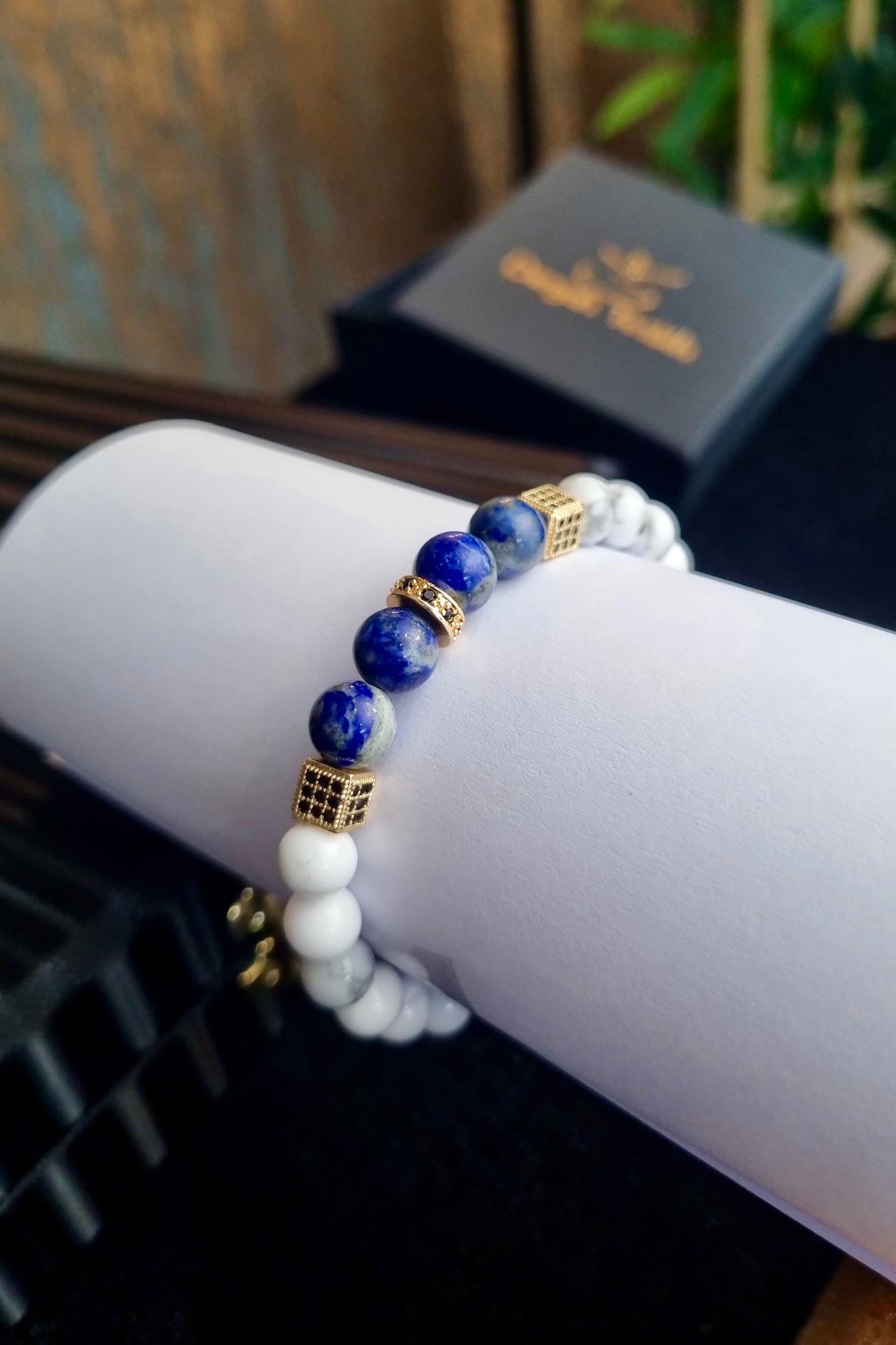Havlit & Lapis Taşı Diamond Tasarım Doğaltaş Bileklik 