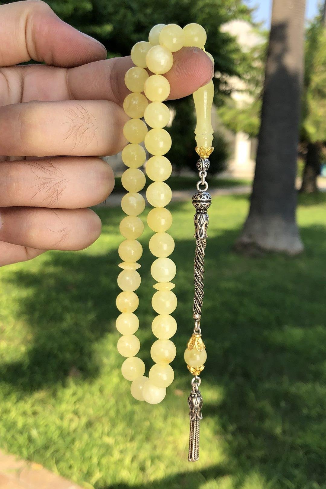 Sertifikalı Damla Kehribar Tesbih Orjinal (Amber), (مسبحة قطرة كهريبار)