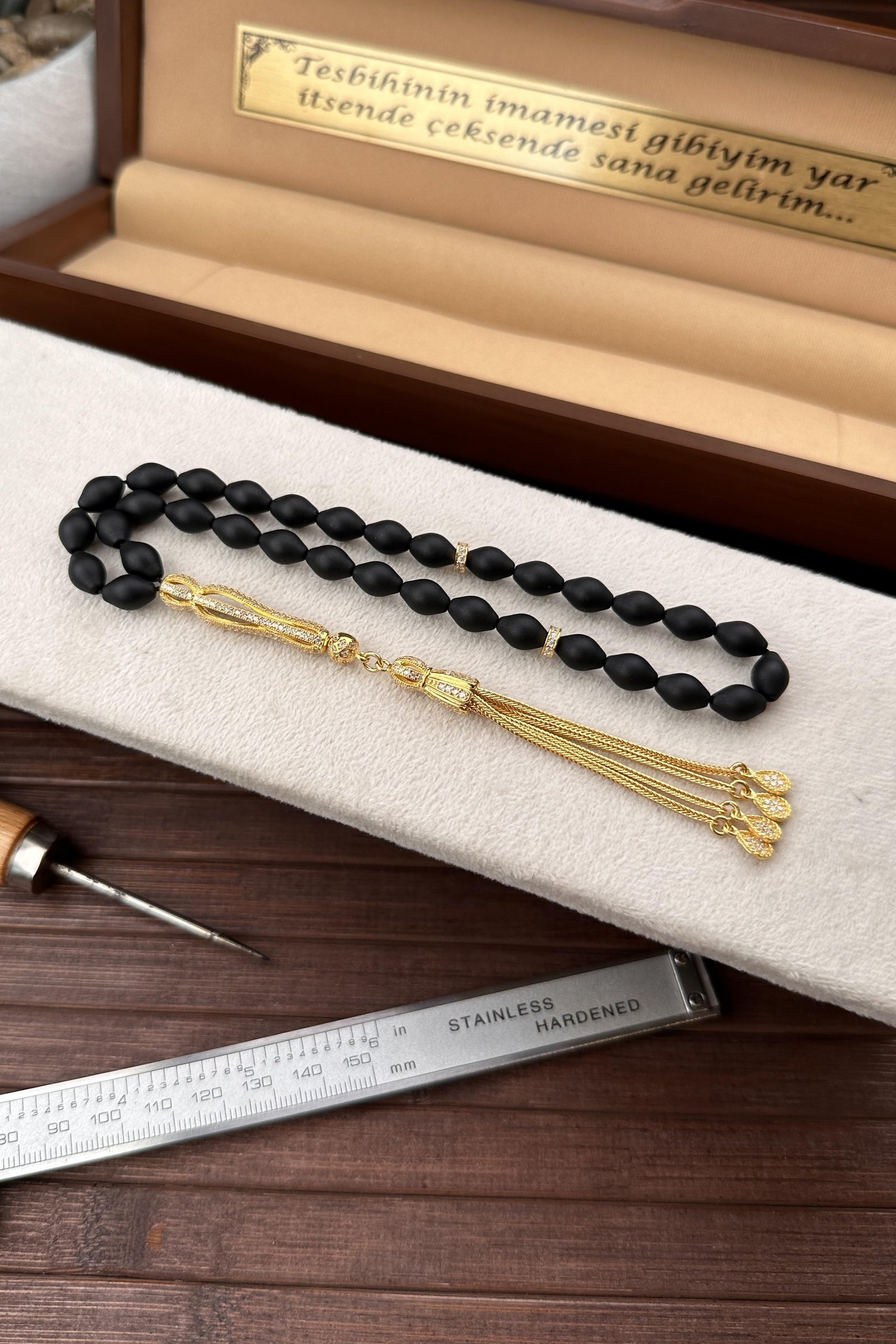Swarovski Gümüş Tasarım Micro Fiber Tesbih