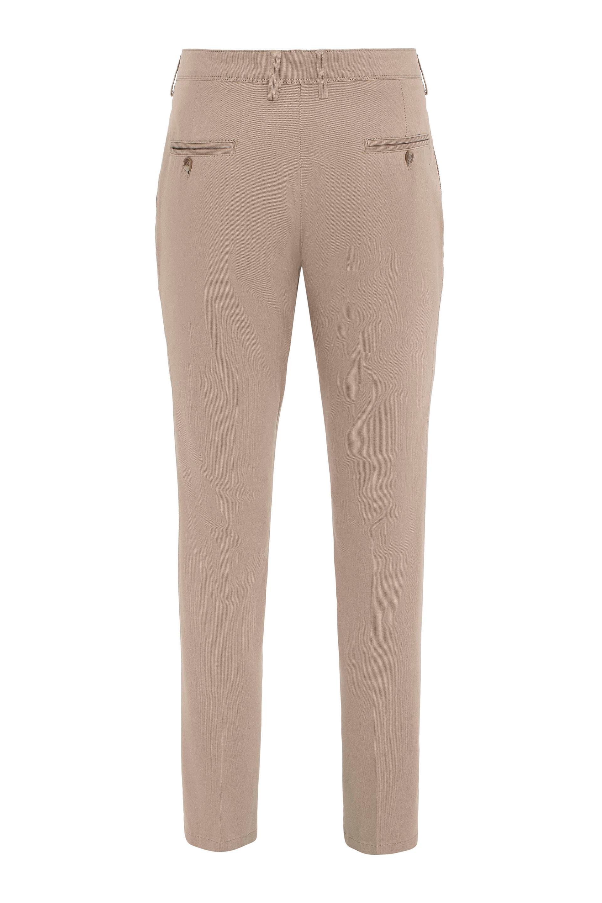 Bej Regular Armürlü Pantolon