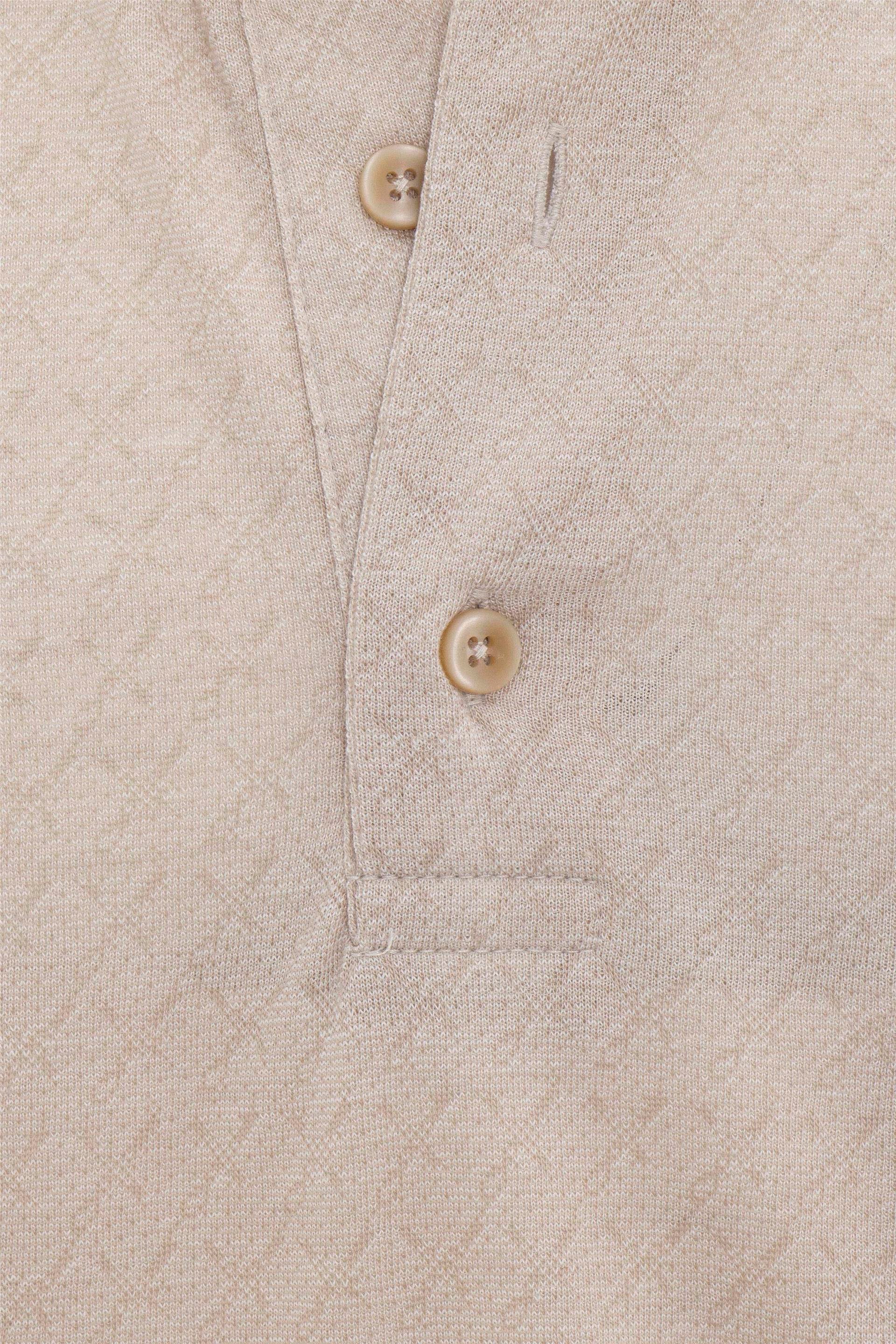 Bej Regular Desenli Polo Yaka Tişört