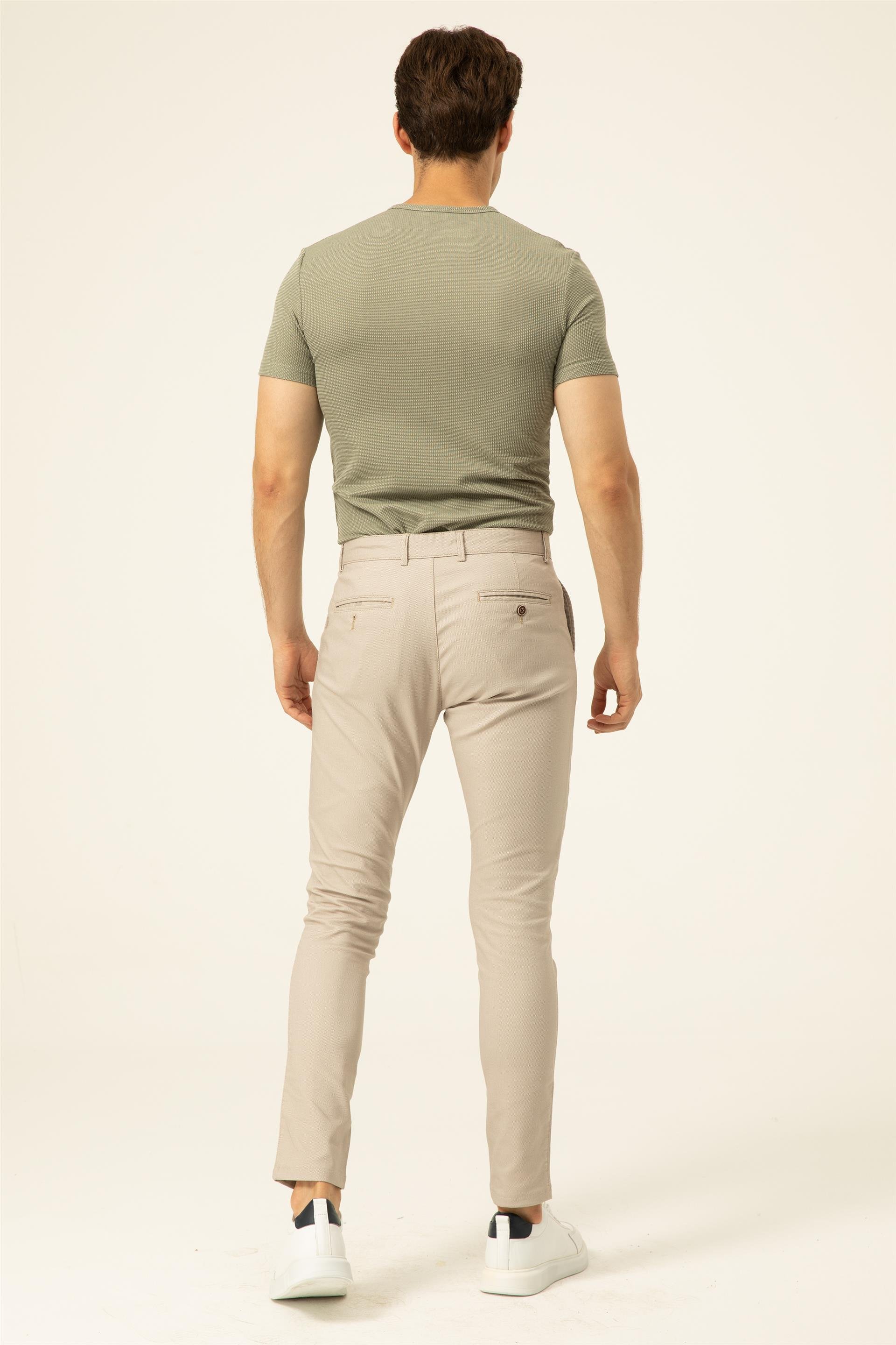 Bej Slim Armürlü   Pantolon