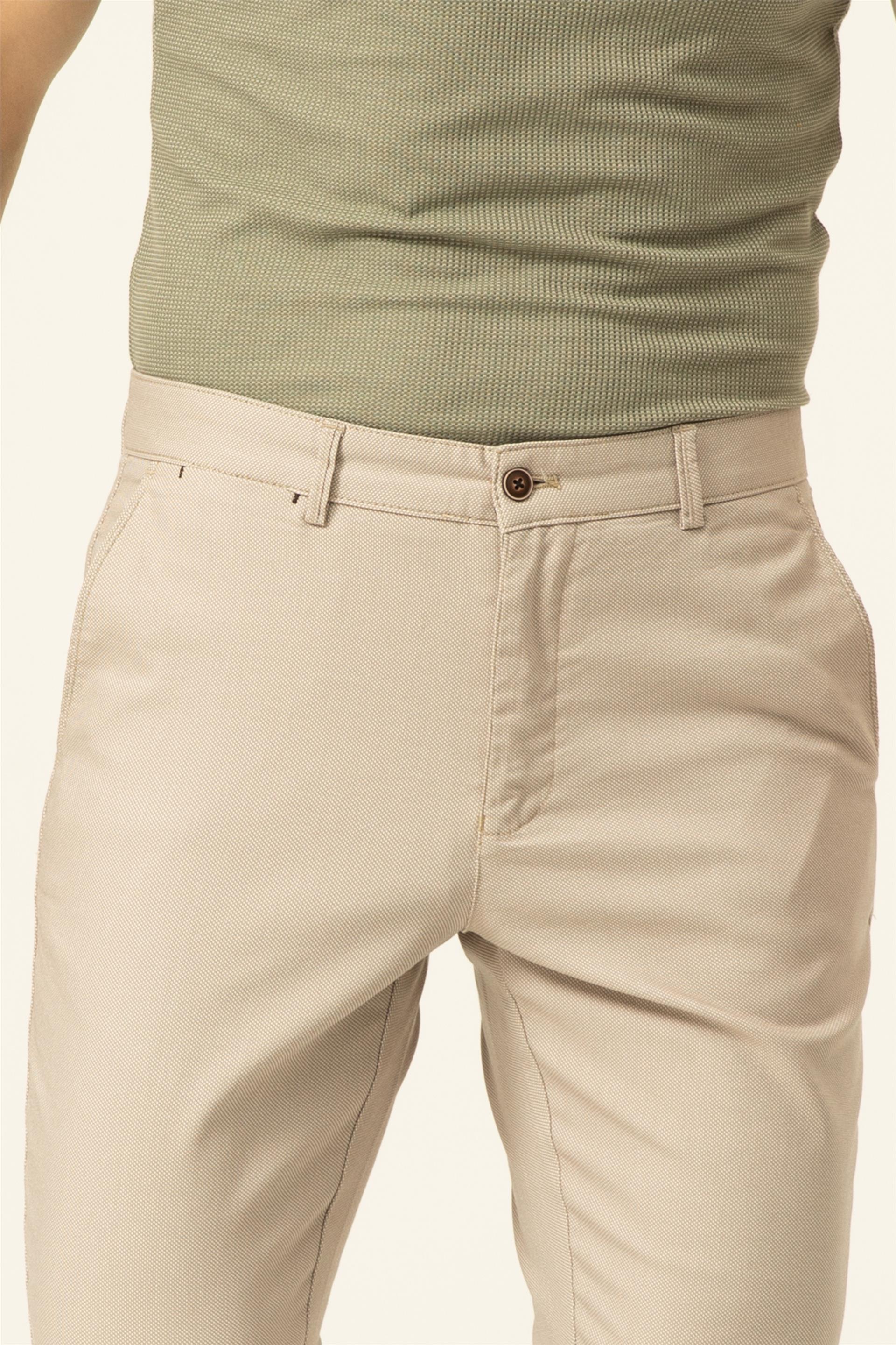 Bej Slim Armürlü   Pantolon