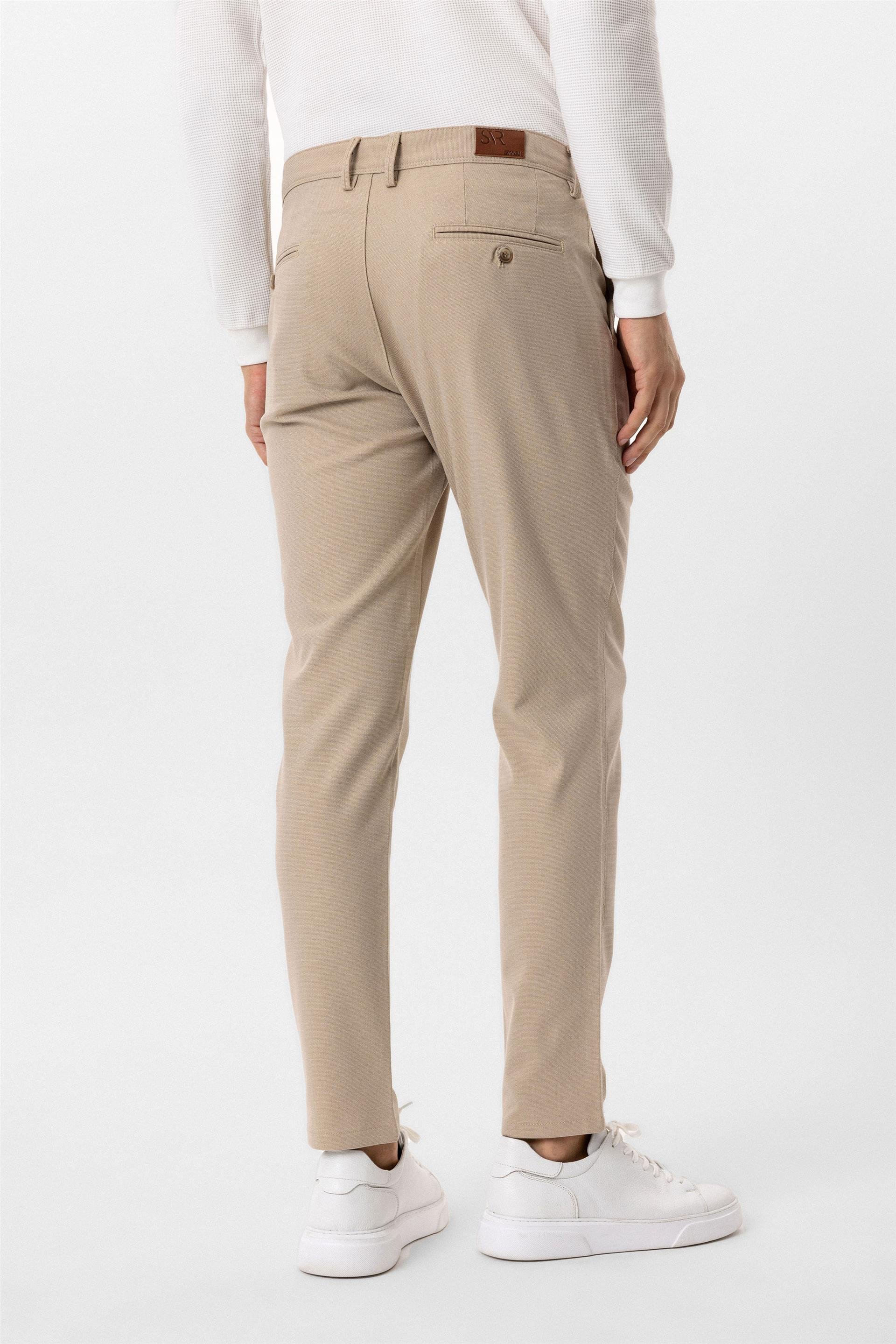 Bej Slim Desenli Pantolon